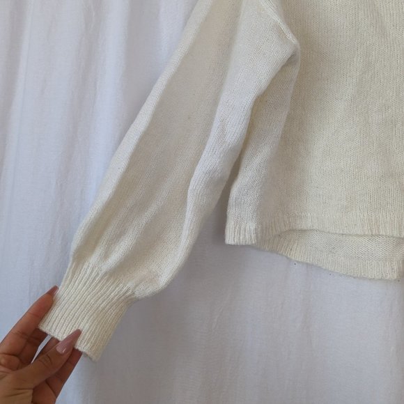 Princess Polly Cropped Cream Sweater Size Small - Picture 4 of 12